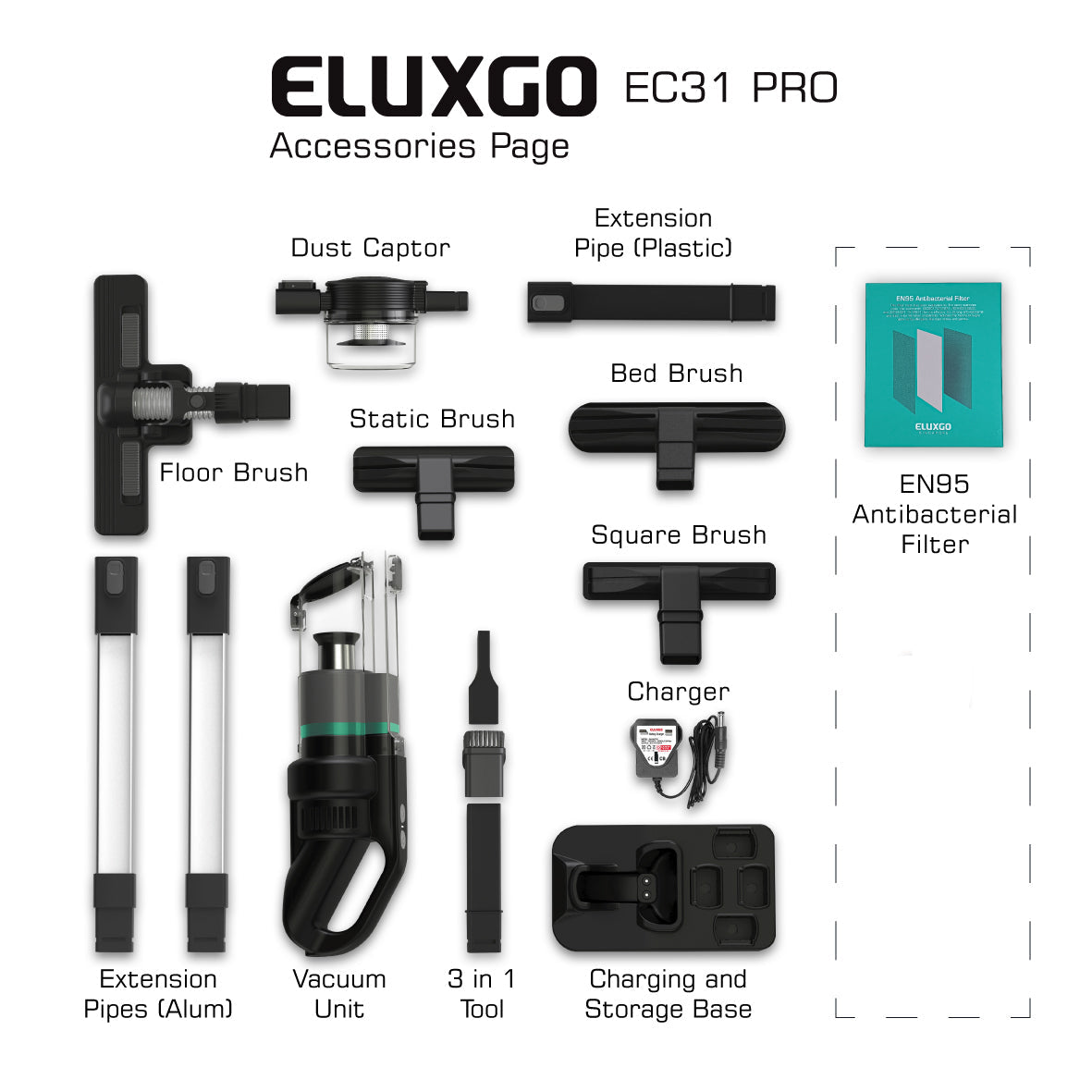 EC31 PRO Cordless Vacuum Cleaner – Eluxgo Holdings Pte. Ltd.