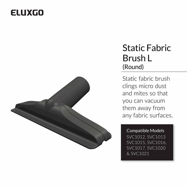 Static fabric brush clings micro dust and mites so that you can vacuum away from any fabric surfaces